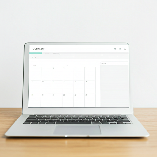 Clean minimal digital calendar interface on a laptop screen
